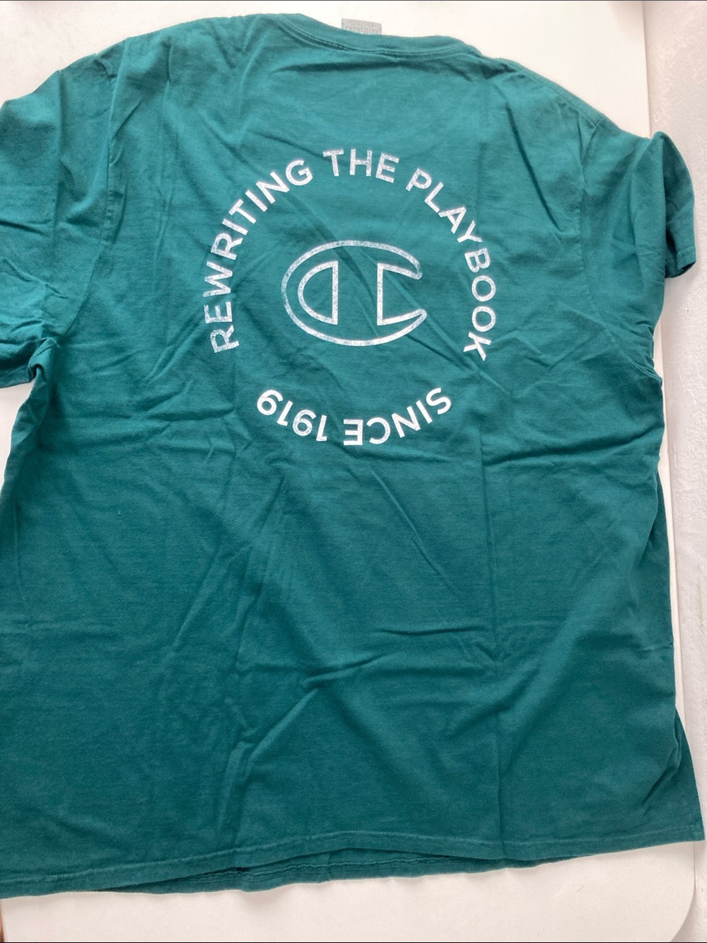 Champion Men's Teal Short Sleeve Crewneck T-Shirt - Picture 8 of 9